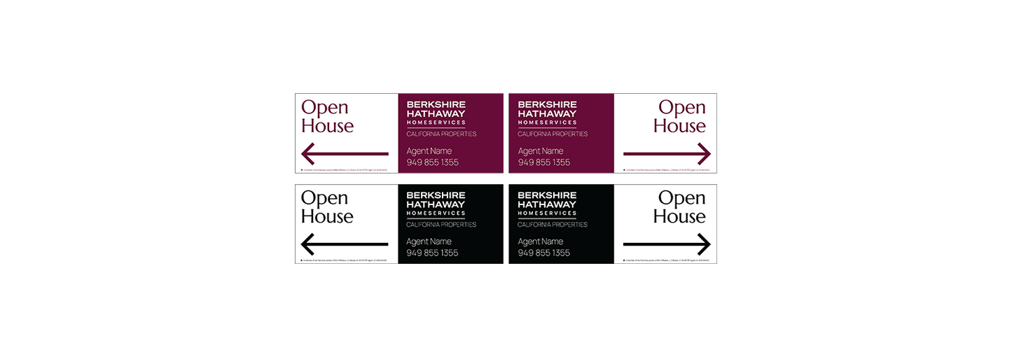 Berkshire Hathaway Open House Sign 24x9