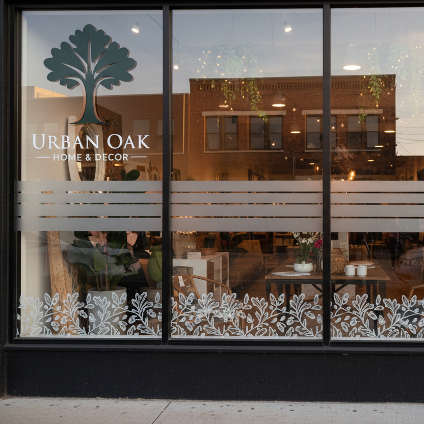 Urban Oak window treatment