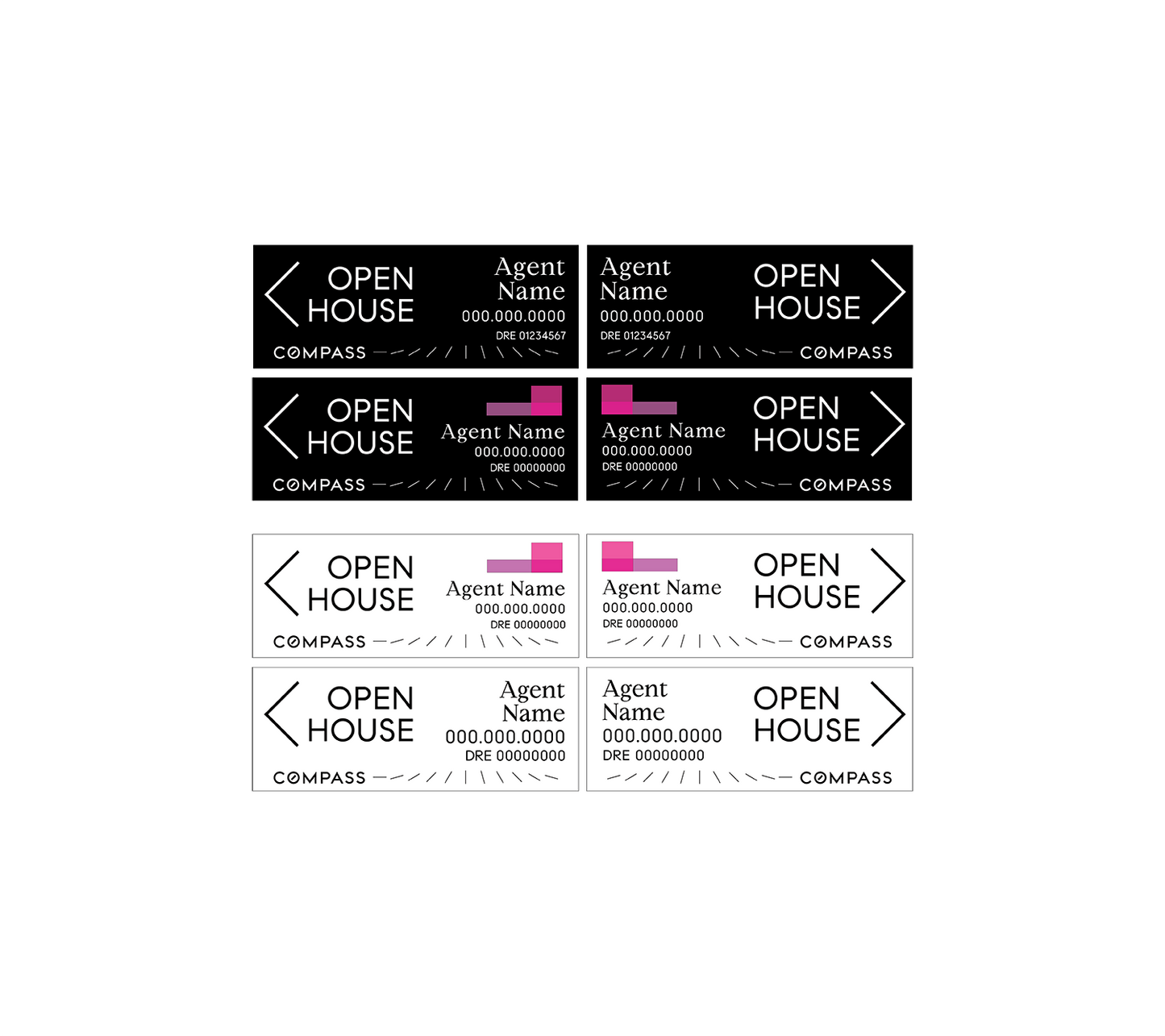 Compass - Open House Signs | 24x9