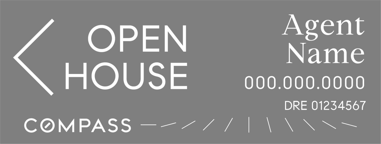 Compass - Open House Signs | 24x9 - R.E.S.S. - Real Estate Signs & Services