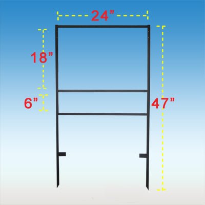 Double Stake Frame 18X24 - Black - Bottom Rider - R.E.S.S. - Real Estate Signs & Services