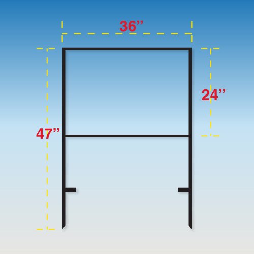 Double Stake Frame 24X36 - Black - R.E.S.S. - Real Estate Signs & Services
