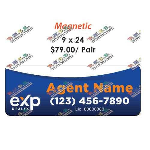 EXP Realty - Car Magnetic Sign | 9x24 (PAIR) - R.E.S.S. - Real Estate Signs & Services