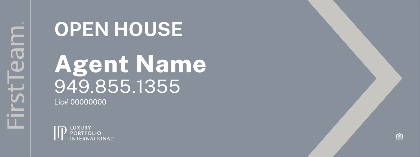 First Team Luxury Portfolio - Open House Signs | 24 x 9 - R.E.S.S. - Real Estate Signs & Services