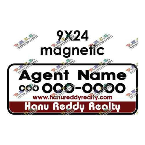Hanu Reddy - Car Magnetic Sign | 9x24 (PAIR) - R.E.S.S. - Real Estate Signs & Services