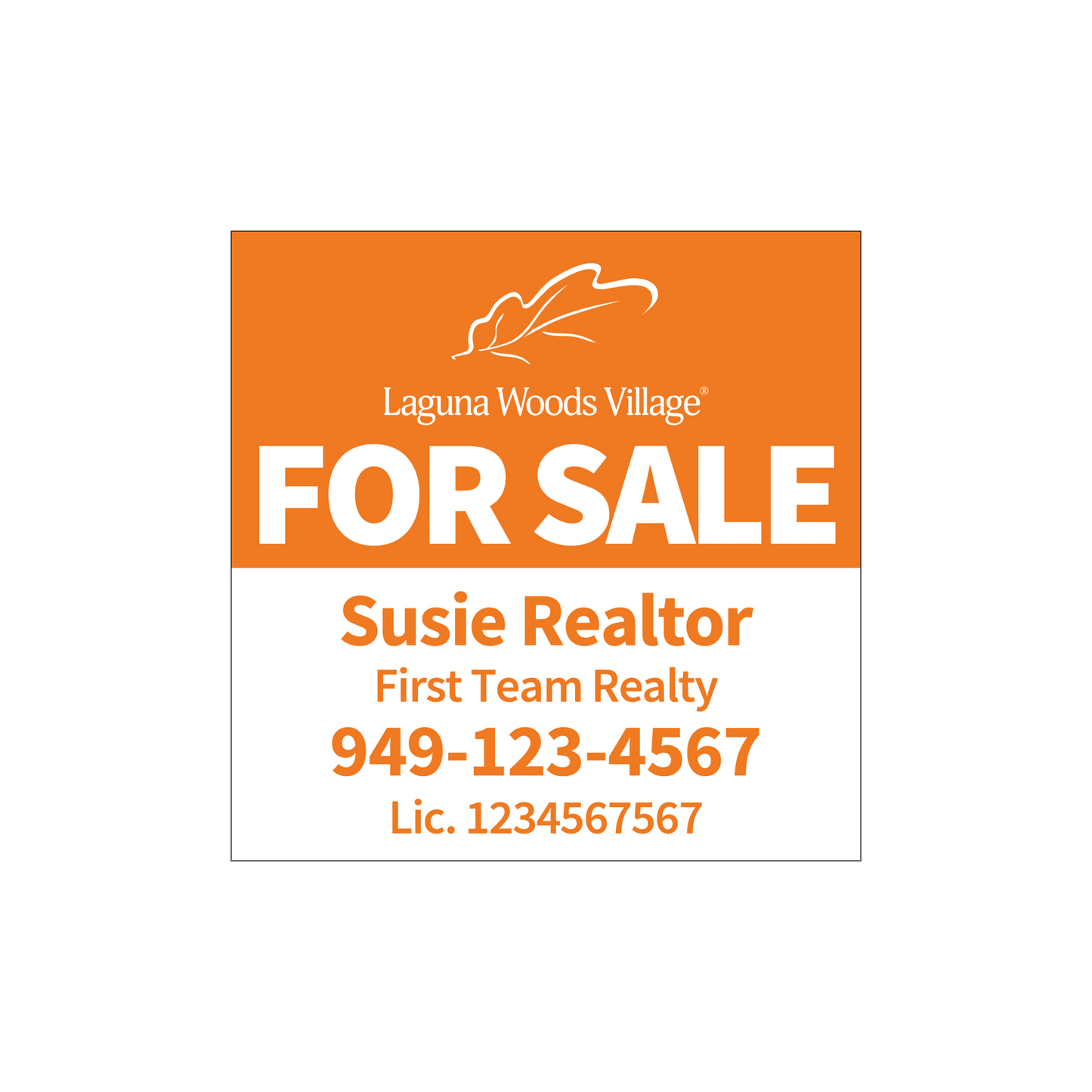 Laguna Woods Village - Listing Sign | 24x24 - R.E.S.S. - Real Estate Signs & Services