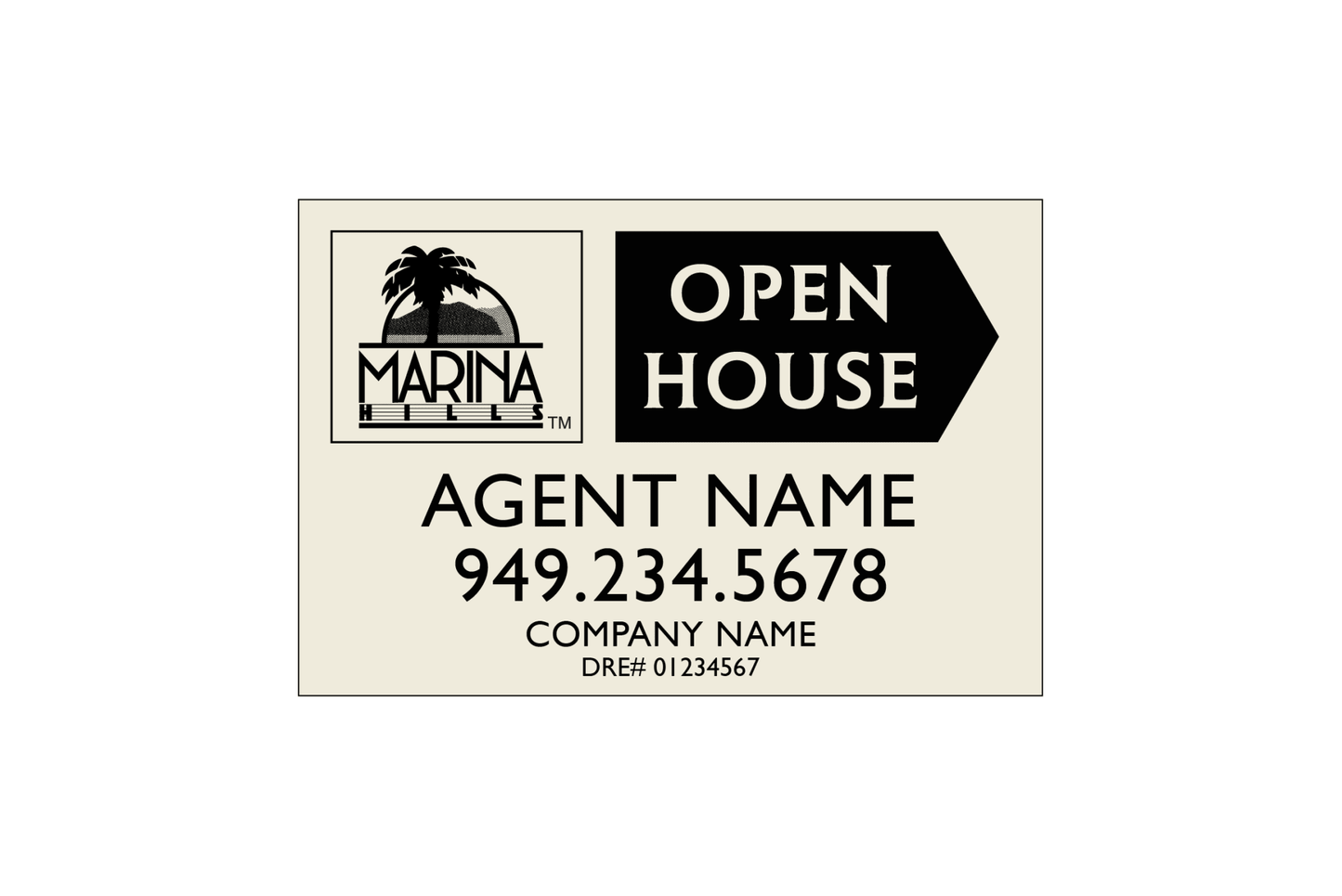 Marina Hills - Open House Signs - R.E.S.S. - Real Estate Signs & Services