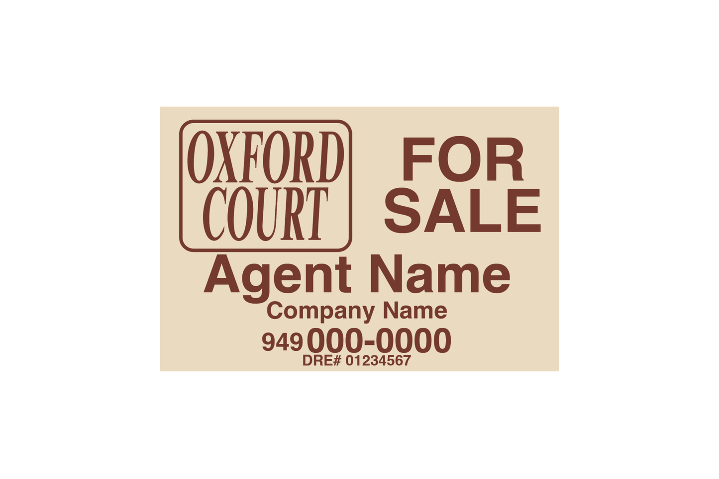 Oxford Court - Listing Sign - R.E.S.S. - Real Estate Signs & Services