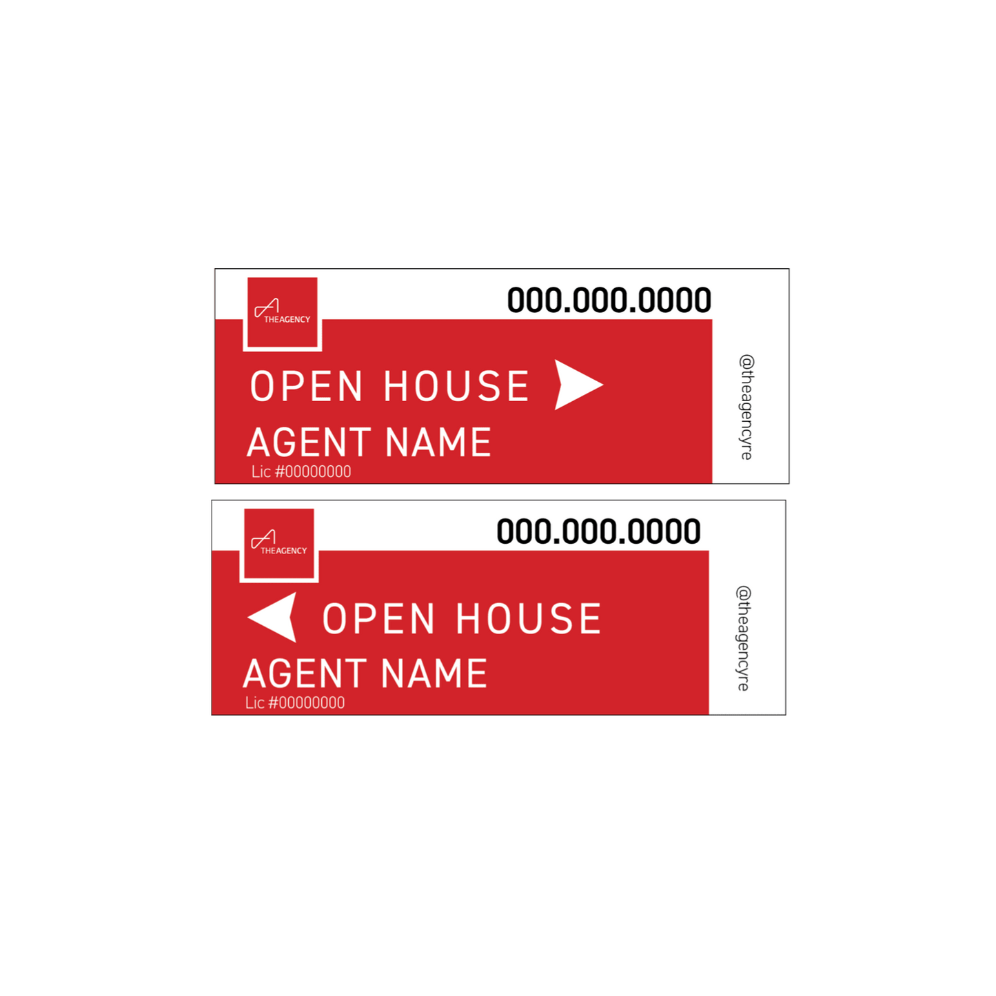 The Agency - Open House Sign | 24x9 - R.E.S.S. - Real Estate Signs & Services