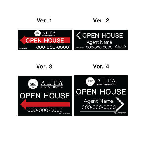 Alta Realty - Open House Signs