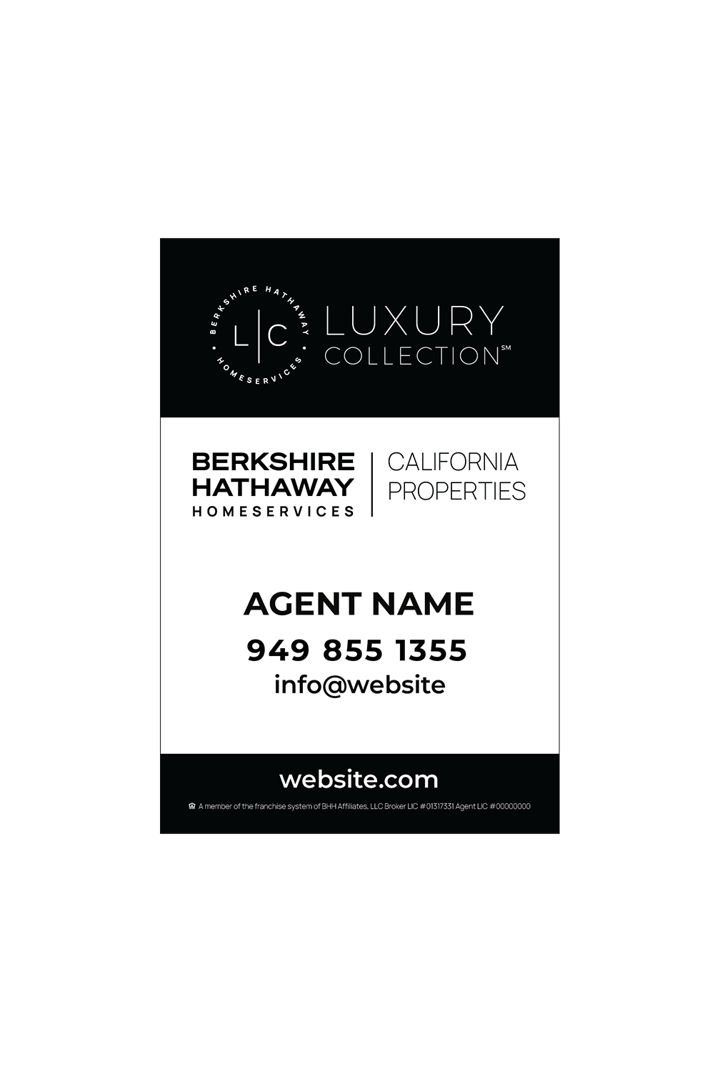 Berkshire Hathaway Luxury Collection - Listing Sign | 12x18