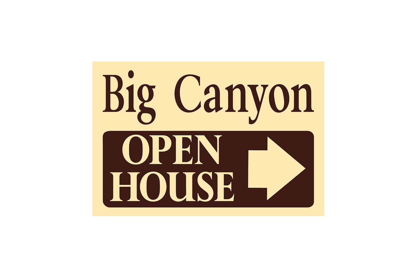Big Canyon - Open House Signs