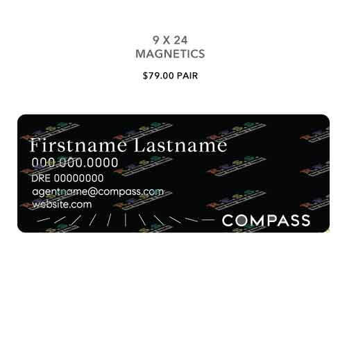 Compass - Car Magnetic Sign | 9x24 (PAIR)