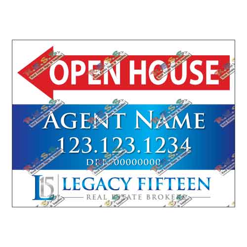 Legacy Fifteen - Open House Signs | 24x18