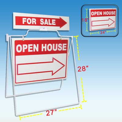 AFRAME 30" Metal - White - R.E.S.S. - Real Estate Signs & Services