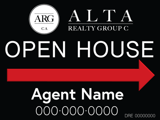 Alta Realty - Open House Signs | 24x9 - R.E.S.S. - Real Estate Signs & Services