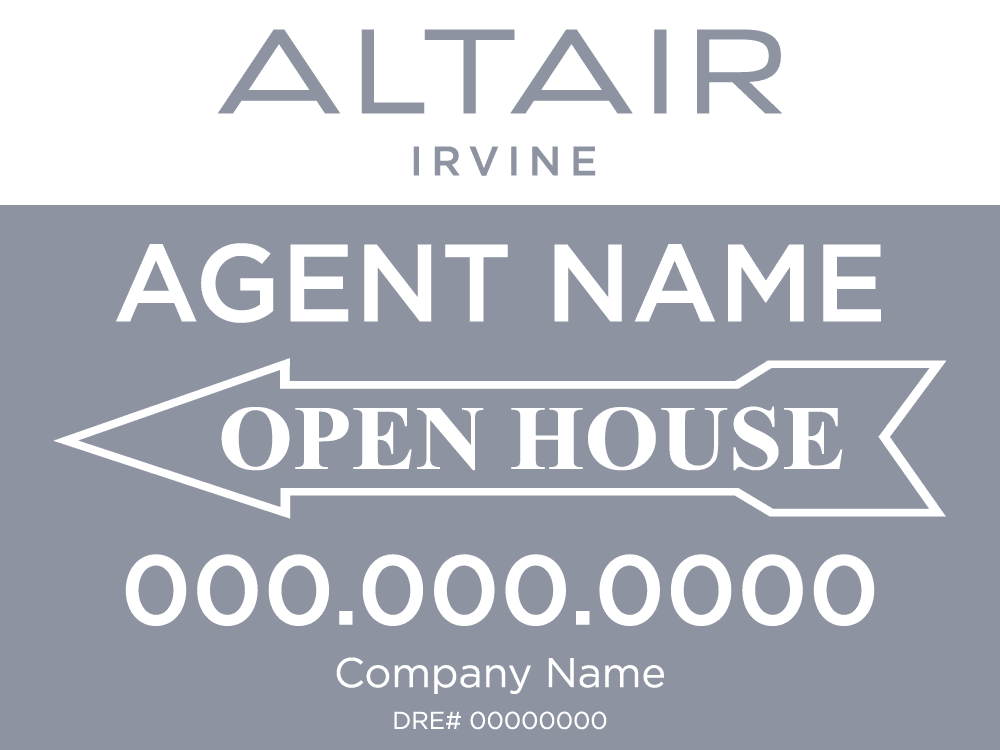 Altair - Open House Signs - R.E.S.S. - Real Estate Signs & Services