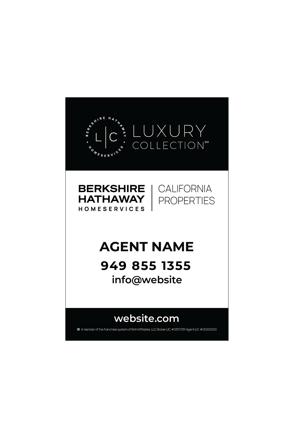 Berkshire Hathaway Luxury Collection - Listing Sign | 12x18