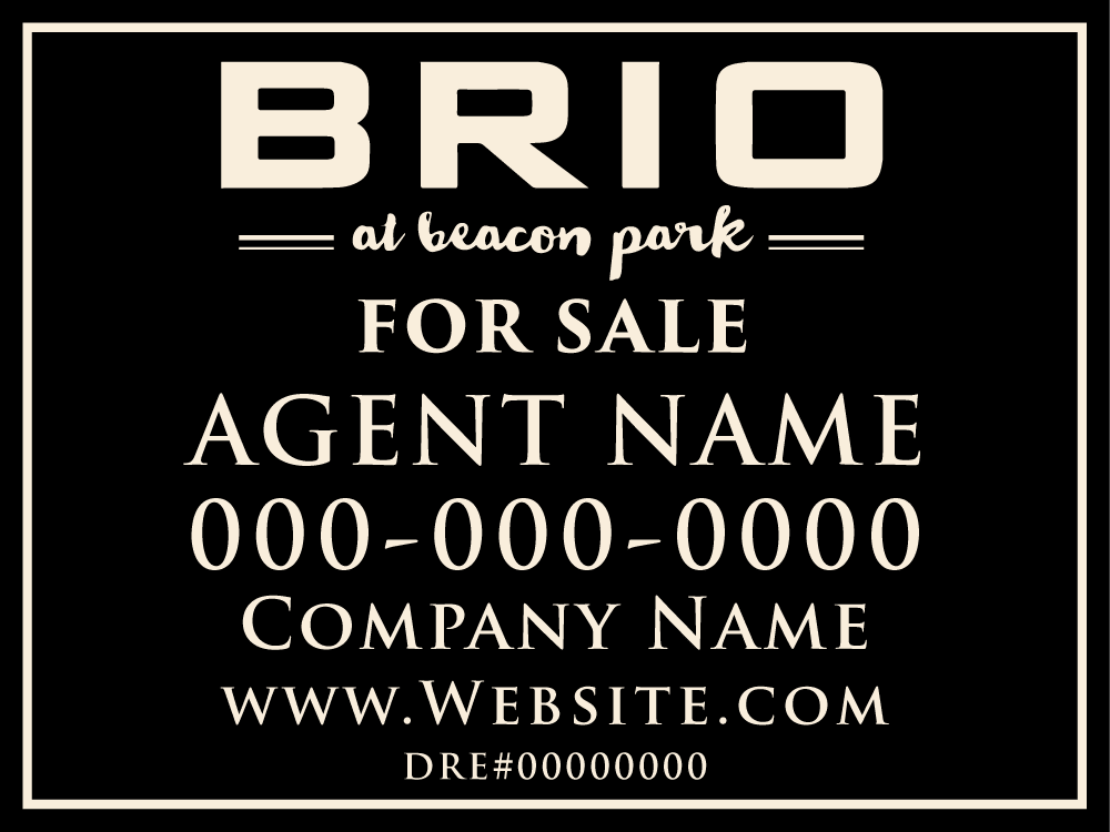 Brio at Beacon Park - Listing Sign - R.E.S.S. - Real Estate Signs & Services