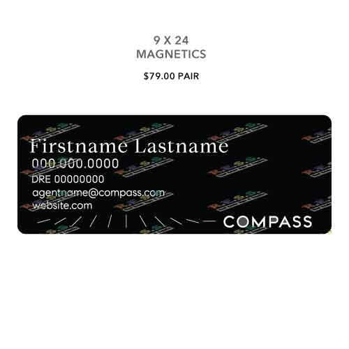 Compass - Car Magnetic Sign | 9x24 (PAIR) - R.E.S.S. - Real Estate Signs & Services