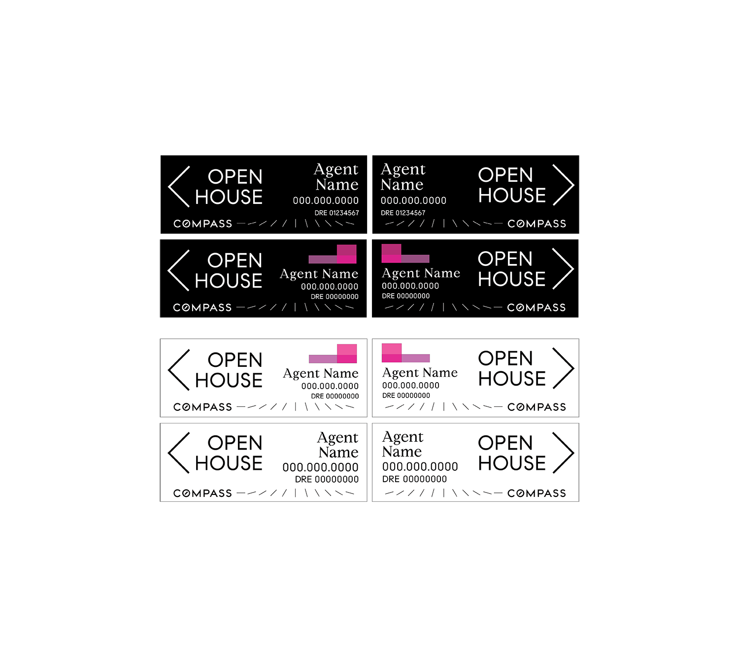 Compass - Open House Signs | 24x9