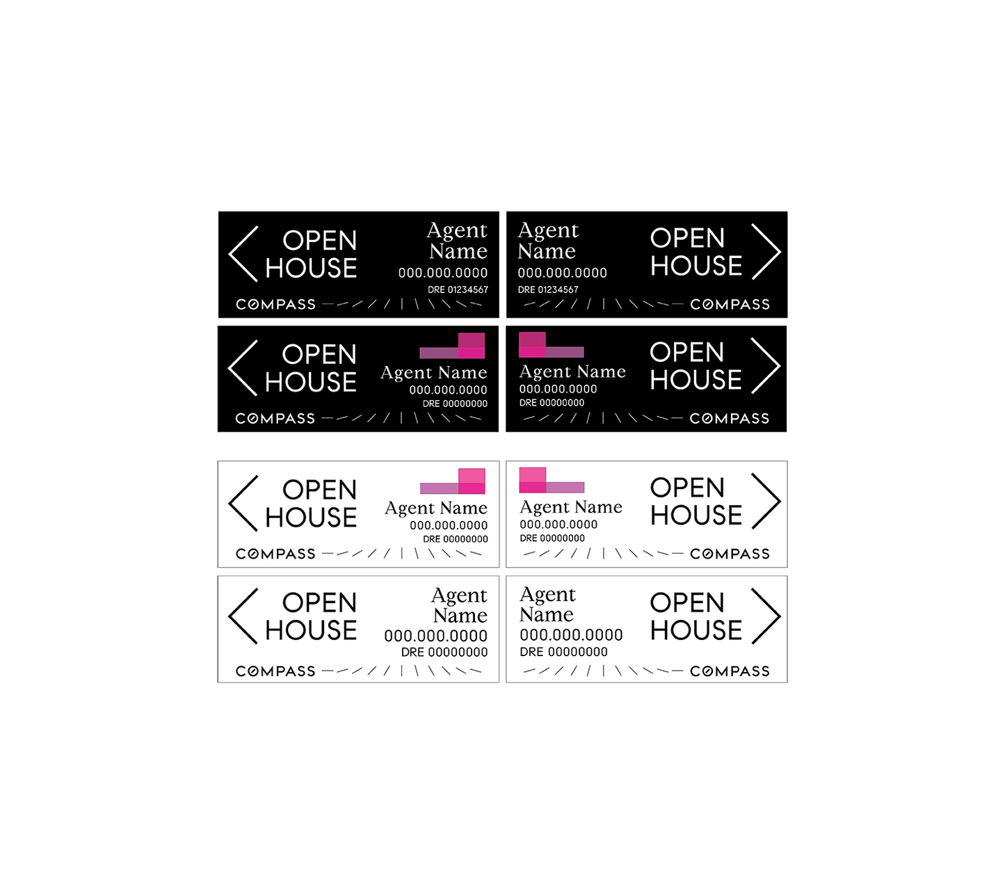 Compass - Open House Signs | 24x9 - R.E.S.S. - Real Estate Signs & Services