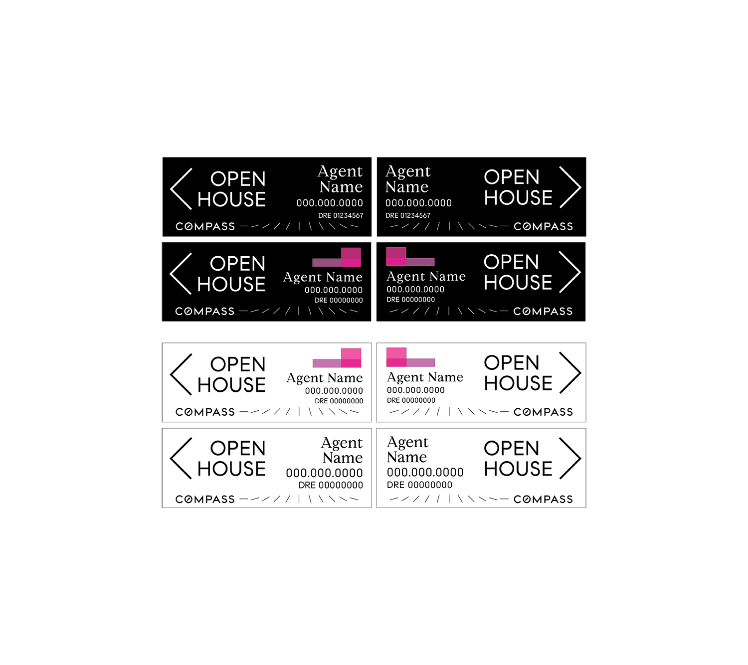 Compass - Open House Signs | 24x9