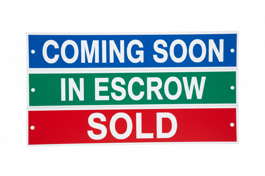 create a rider bundle with the signs: "coming soon", "in escrow", and "sold"