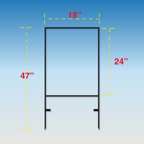 Double Stake Frame 24X18 Vertical - Black - R.E.S.S. - Real Estate Signs & Services