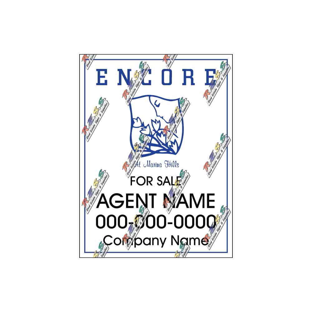 Encore at Marina Hills - Listing Sign - R.E.S.S. - Real Estate Signs & Services