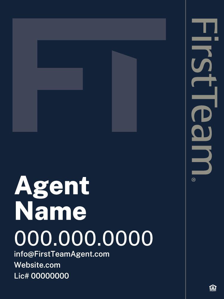First Team - Listing Sign | 18x24 - R.E.S.S. - Real Estate Signs & Services