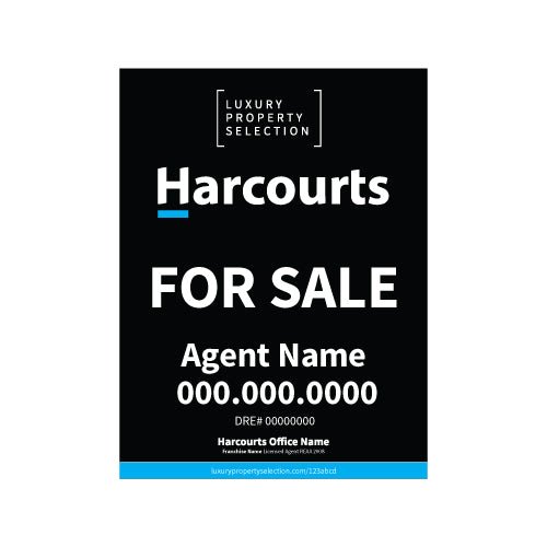 Harcourts Luxury Property Selection - Listing Sign | 18x24 - R.E.S.S. - Real Estate Signs & Services