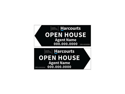 Harcourts Luxury Property Selection - Open House Signs | 24x9 - R.E.S.S. - Real Estate Signs & Services