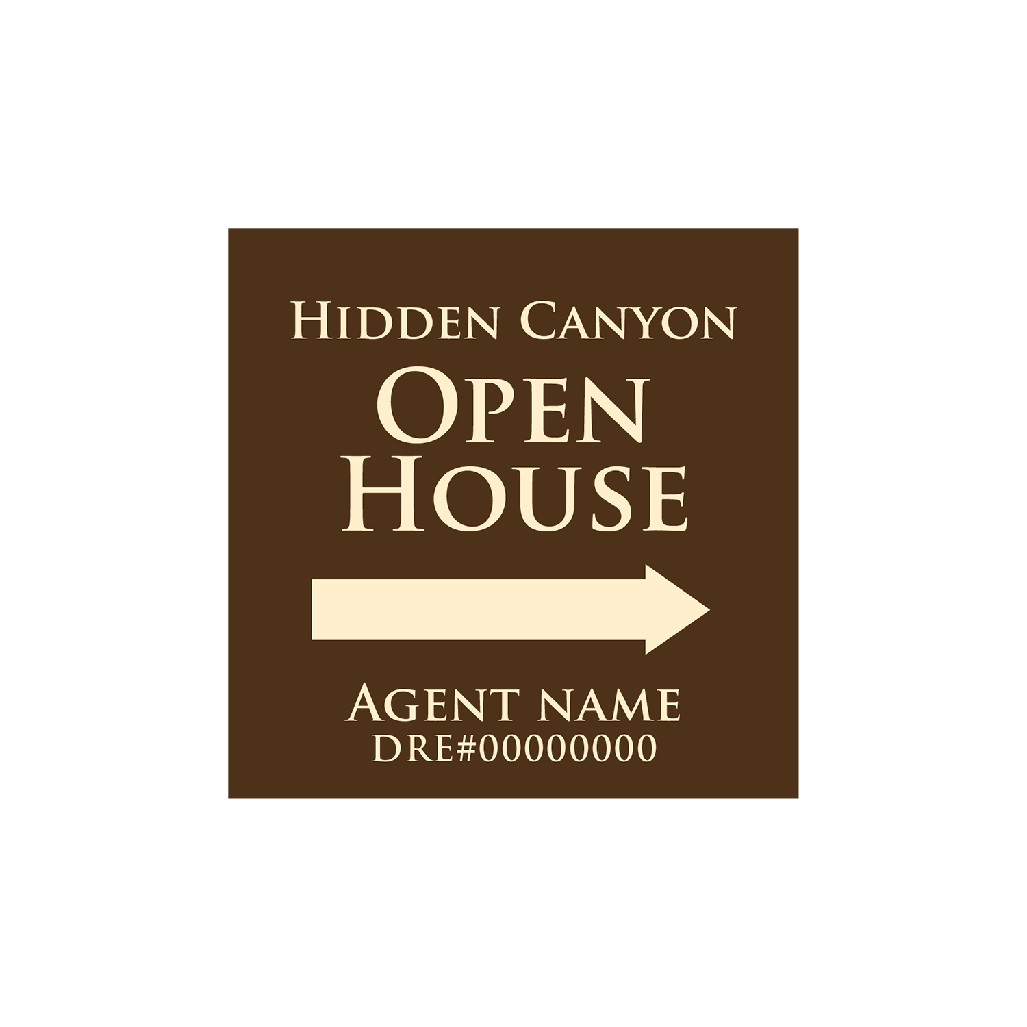 Hidden Canyon - Open House Signs