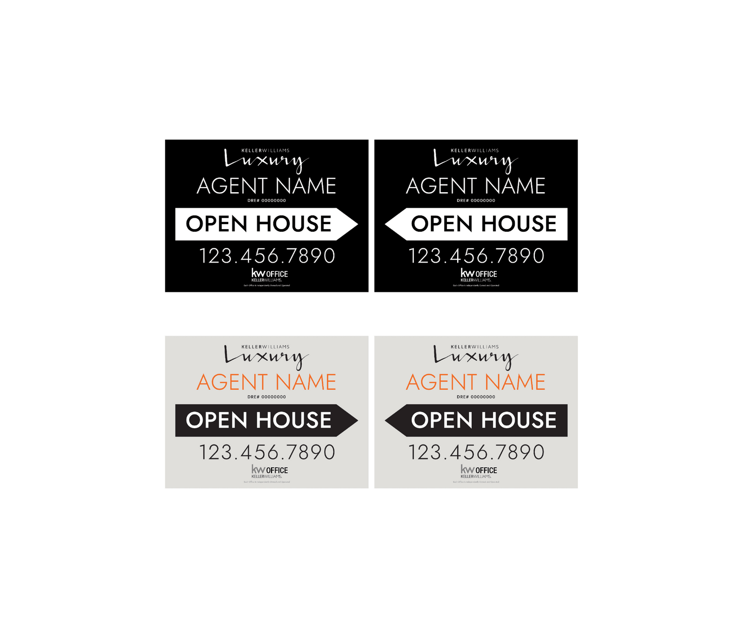 Keller Williams Luxury - Open House Signs | 24x18 - R.E.S.S. - Real Estate Signs & Services
