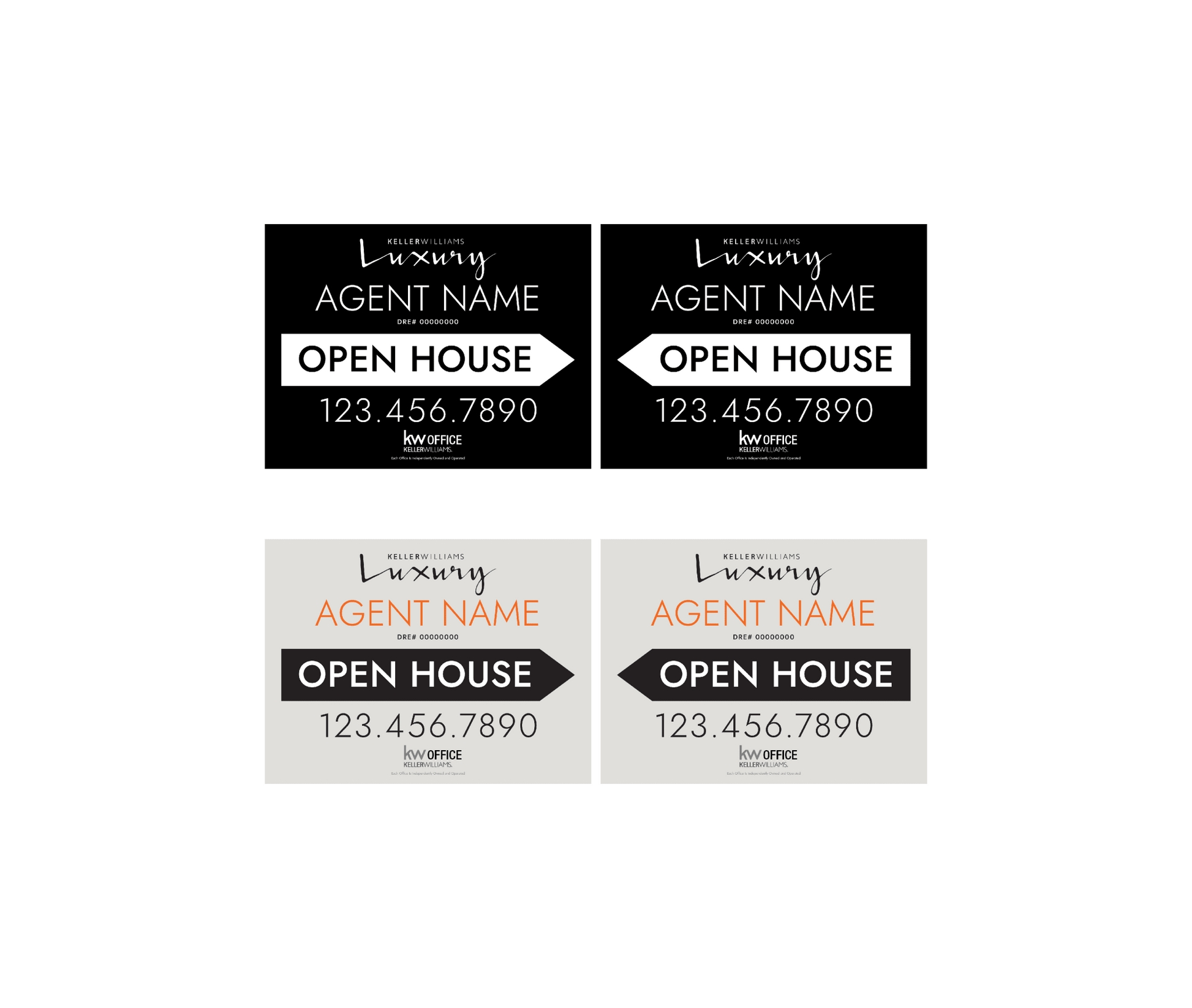 Keller Williams Luxury - Open House Signs | 24x18