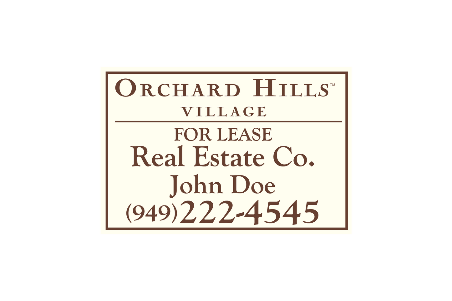 Orchard Hills - Listing Sign