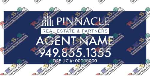 Pinnacle Real Estate - Car Magnetic Sign | 9x24 (PAIR) - R.E.S.S. - Real Estate Signs & Services