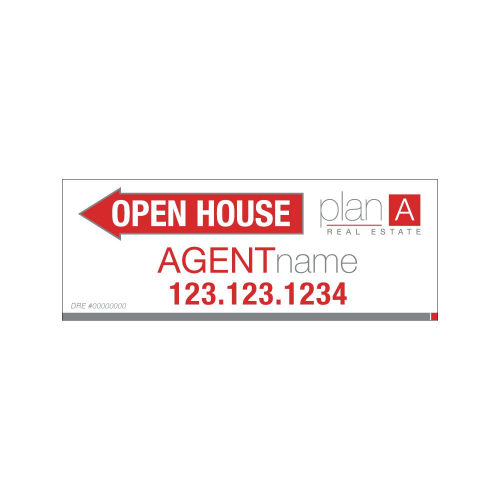 Plan A Real Estate - Open House Signs | 24x9 - R.E.S.S. - Real Estate Signs & Services