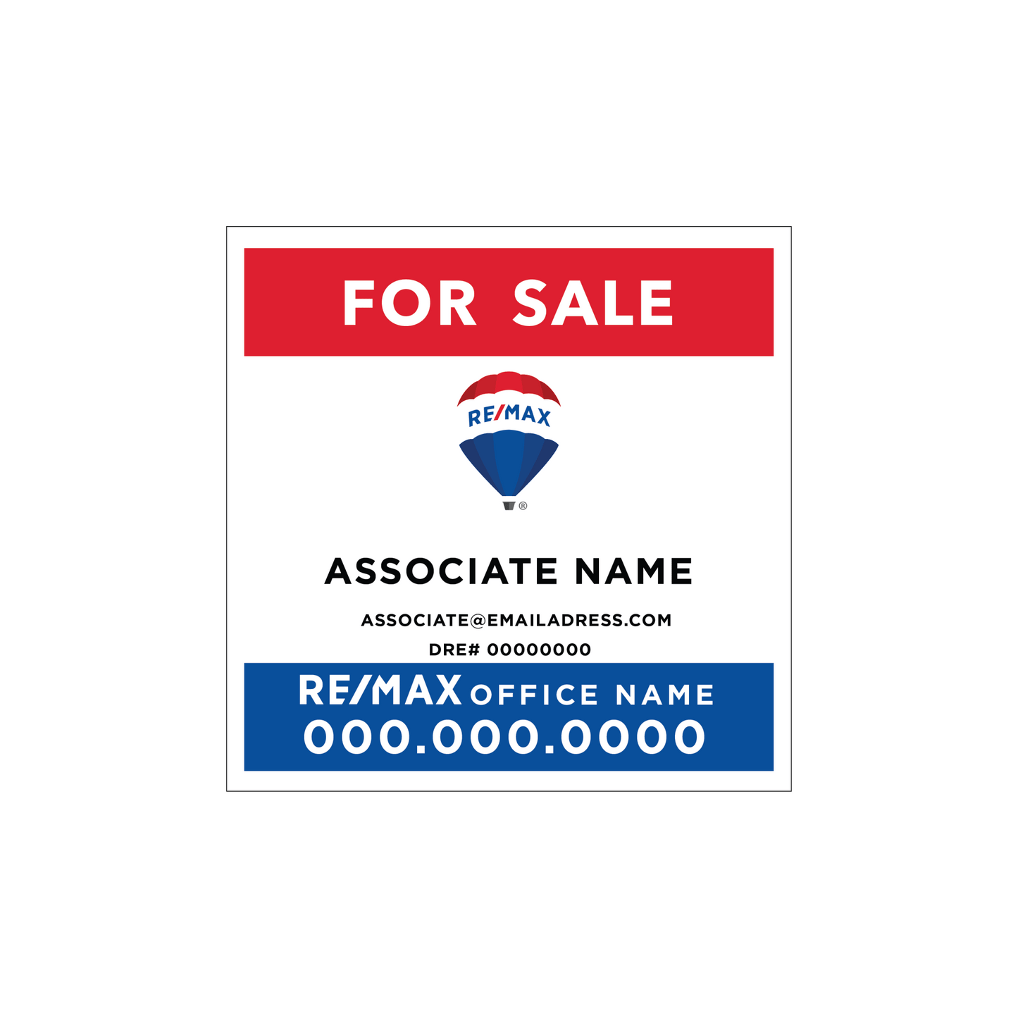RE/MAX - Listing Sign | 24x24 - R.E.S.S. - Real Estate Signs & Services