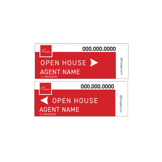 The Agency - Open House Sign | 24x9 - R.E.S.S. - Real Estate Signs & Services