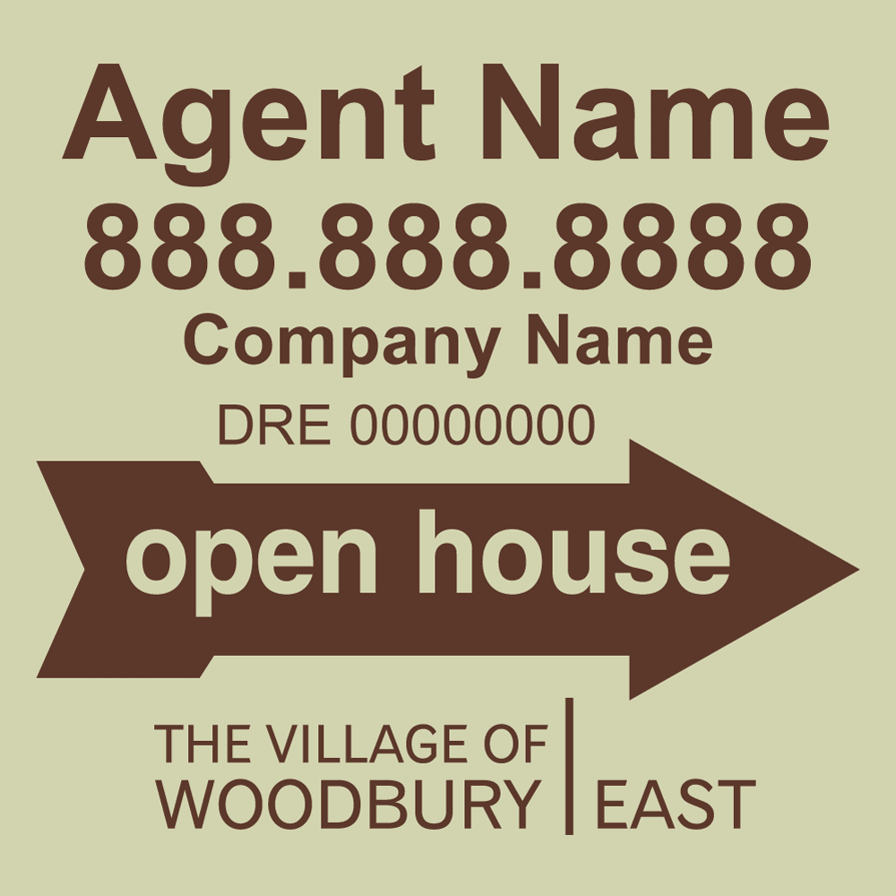 Woodbury East - Open House Signs